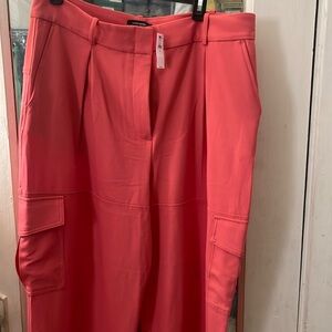 Banana Republic Factory Coral High-Rise Straight Pants